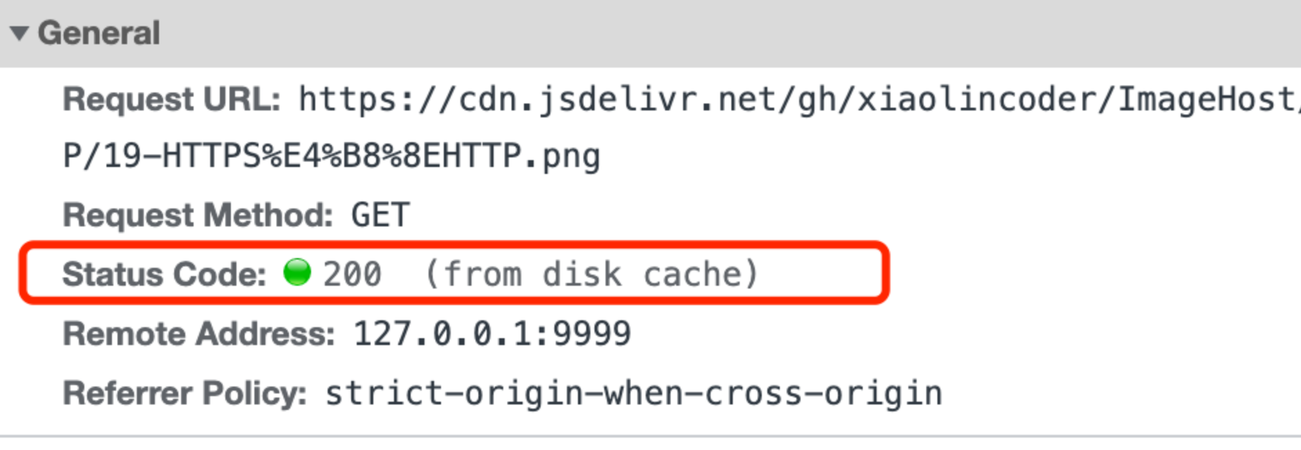 图中的from disk cache代表使用了强缓存